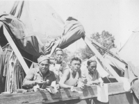 Relaxing on a hot summer day eating ice cream. [Courtesy of Bert Hamakado]