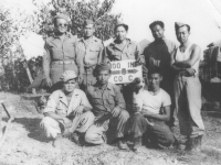 Company C soldiers pose together in Italy, 1944. [Courtesy of Mary Hamasaki]