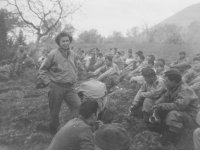 A Red Cross woman talks to the troops, Italy, 1944. [Courtesy of Mary Hamasaki]