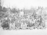 3rd Platoon of Company D in Camp McCoy, Wisconsin, 1942. [Courtesy of Mary Hamasaki]