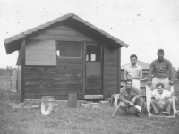 Construction of Macedo's Hut April 1942 Schofield.  [Courtesy of Mike Harada]