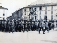 1943 Here comes "C" Company parade in Lecco, Italy  (Courtesy of Dorothy Inouye)