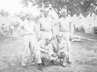 That’s us former Co.H boys 298th inf. Hawaii. Tom Ibaraki- middle, standing.  [Courtesy of Dorothy Ibaraki]