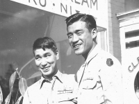 (Lost aim in war) Tamotsu Shimizu (A), Tom Ibaraki( R). [Courtesy of Dorothy Ibaraki]