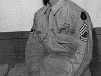 T/Sgt. Yukio Yokota of (Honolulu), a highly decorated 100th BN B. Co. veteran fought in Italy and France. He was awarded the DSC, Purple Heart, Legion of Merit and Bronze Star.  [U.S. Army Signal Corps]