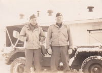 Mits Fukuda and Jack Johnson, Nov 1942 at Camp McCoy (Courtesy of David Fukuda)