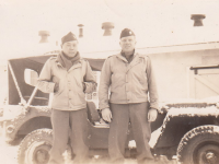 Mits Fukuda and Jack Johnson, Nov 1942 at Camp McCoy [Courtesy of David Fukuda)