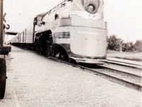 (July 03, 1942) “Steam-Liner” Train arriving at Camp McCoy, Wisconsin.  [Courtesy of Joanne Kai]