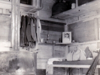 (August 30, 1942) My new home Camp Shelby, Mississippi. Note pot-bellied stove; boxes are for coal.  [Courtesy of Joanne Kai]