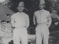 Angel & Banta Ogata at Camp McCoy, Wisconsin, summer 1942. [Courtesy of Joyce Mitsunaga]