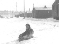 Camp Savage, Minn. The first barrack from the right is the one that I am sleeping in. [Courtesy of Leslie Taniyama]
