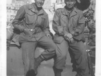 Moriso and a friend while on leave in Italy, 1945 (Courtesy of Moriso Teraoka)