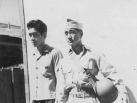 Isao Nadamoto (right) with a friend. [Courtesy of Jan Nadamoto]