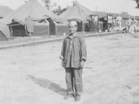 What Camp Life Again. Yeh- Camp McCoy.  Taken August 1942 same face as other day a print I sent home but taken w/ different camera.  [Courtesy of Jan Nadamoto]