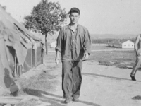Taken Aug. 1942 of Masa Takeba.  He's in our Co. of same platoon.   Keep these in my albums.  [Courtesy of Jan Nadamoto]
