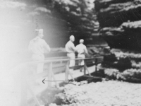 I'm in foreground.  We were walking out of Cold Water Canyon toward boat.  Taken Aug. 9, 1942.  [Courtesy of Jan Nadamoto]