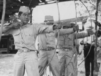 Taken August 9, 1942 at Wisconsin Dells Park. Hit Bullseye-not bad.  [Courtesy of Jan Nadamoto]