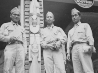 Taken Aug. 9, 1942 at Wisconsin Dells, Wis. Right in front of a curio shop.  [Courtesy of Jan Nadamoto]