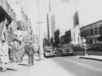 Taken Sept. 19, 1942 Hotel in background is where we stayed a swell place. Hotel Schroede of Milwaukee, Wis.  [Courtesy of Jan Nadamoto]