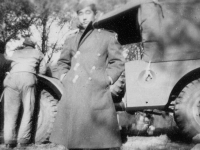 Taken Nov. 7, 1942 as soon as we arrived on the picnic grounds.  Back is me of the truck we came on.  [Courtesy of Jan Nadamoto]