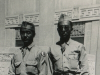 Taken June 21, 1943 Lto R: Harold Sugiyama and Toshio Kawamoto.  [Courtesy of Jan Nadamoto]