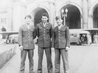 Taken in front of Union Station. Washington, D.C. Left to Right: Mochi Okazaki, Wally Onuma, Akira Akimoto [Courtesy of Wallace Onuma]