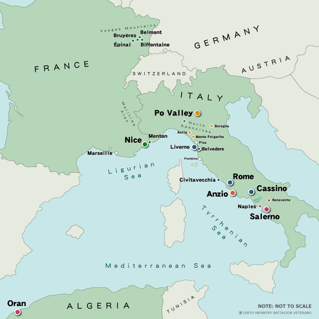 100th Infantry Batallion Campaign Map