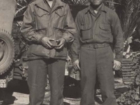 Stanley Hamamura and Yoshio Ogomori in France, 1945. [Courtesy of Fumie Hamamura]