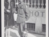 Itsuo Kajiwara with a French Red Cross worker. [Courtesy of Fumie Hamamura]