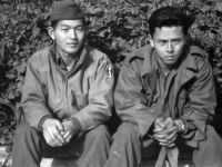 Stanley Hamamura and Toshimi Sodetani in Beausoleil, France, 1944 [Courtesy of Fumie Hamamura]