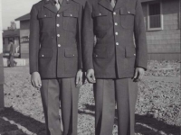 Stanley Hamamura and Sueo Noda at Camp McCoy, Wisconsin. [Courtesy of Fumie Hamamura]