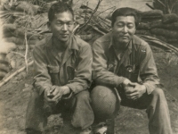 Isaac and Stanley. Isaac posed for this just before going home on furlough. (Courtesy of Joyce Walters)