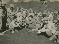 Piombino, Italy '44.  Ikuma, Hamamura, Tamashiro, me, Kidani, Kimura, Iwamoto. (Courtesy of Joyce Walters)