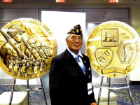 Ikuro “Mano” Kawahara at the Nisei Soldiers of World War II Congressional Gold Medal ceremony. [Courtesy of Gigi McPhee]