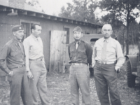 100th Battalion officers, Captain Brenneman, Major Lovell, Captain Kometani, and Lt. Col. Turner. [Courtesy of Dorothy Kometani]