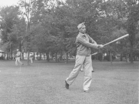 Taken at Whitehall Wisc. Major James Lovell our coach. [Courtesy of Leslie Taniyama]
