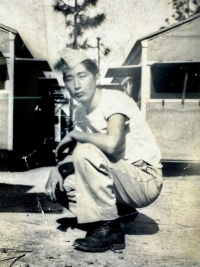 Kaoru “Jacko” Miyamoto at Camp Shelby. [Photo courtesy of Stanford Miyamoto]