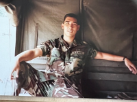 Kaoru Miyamoto’s grandson, Stanford Jr., in Korea DMZ (1991). [Photo courtesy of Stanford Miyamoto]