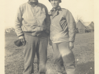 Captain Kometani and Hiromi Suehiro at Camp McCoy, Wisconsin. [Courtesy of Dorothy Kometani]