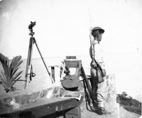 James Kawashima stands watch at Wailea Point on the border of Waimanalo, 1941. [Courtesy of Alexandra Nakamura]