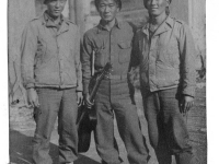 Kawashima (center) and friends standing in front of a building, Italy [Courtesy of Alexandra Nakamura]