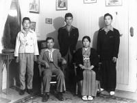 Kawashima family photo; David, Sakichi, James, Masaki and Oscar Kawashima [Courtesy of Alexandra Nakamura]