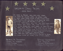 "A Letter to Saint Peter” poem, as preserved in William Takaezu’s album, honors eight of his fallen friends, including Shigeo Joe Takata.