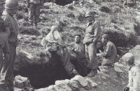 Last Push in Italy. Captain Katsumi Kometani and other officers. [Courtesy of Fumie Hamamura]