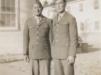 Camp McCoy, Nov. 30, 1942 - Calvin Shimogaki and Takeo Yoshioka in dress uniform. He is Yukata's brother. (Courtesy of Alvin Shimogaki)