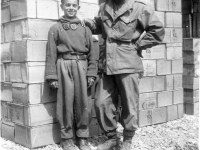 William Takaezu and Italian boy in Tuscany, Italy. [Courtesy of Mrs. William Takaezu]