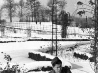 William Takaezu with a snowball in Paris, France. [Courtesy of Mrs. William Takaezu]