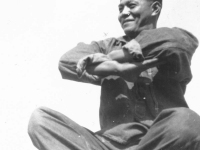 William Takaezu at camp on Ship Island, Mississippi. [Courtesy of Mrs. William Takaezu]