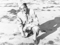 James Shintaku at camp on Ship Island, Mississippi. [Courtesy of Mrs. William Takaezu]
