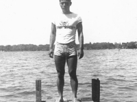 William Takaezu on a dock in the Gulf of Mexico. [Courtesy of Mrs. William Takaezu]